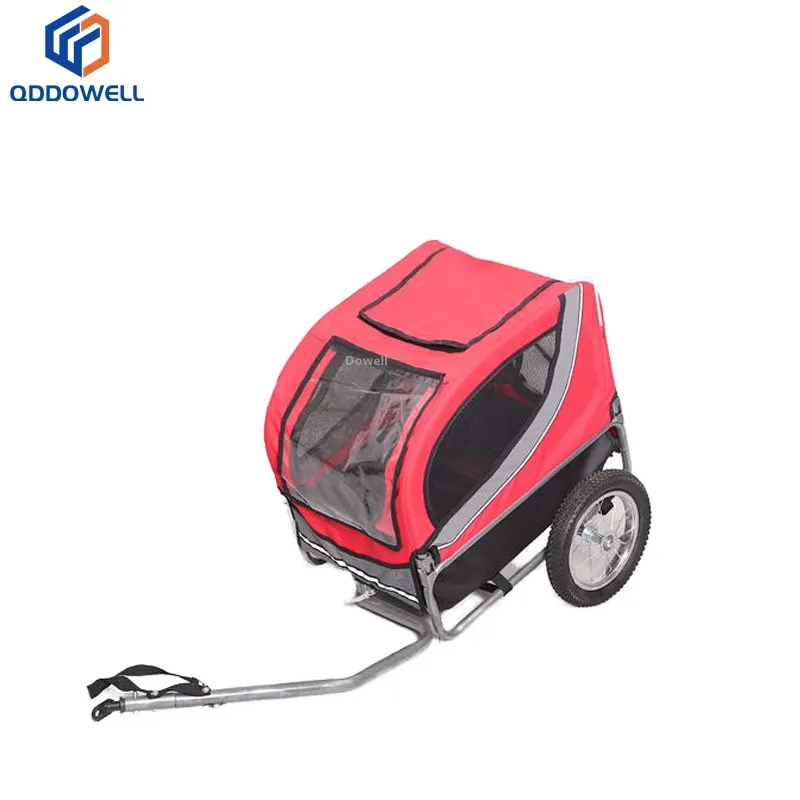 Bike trailer easy folding cart frame for small pets (Folded View)