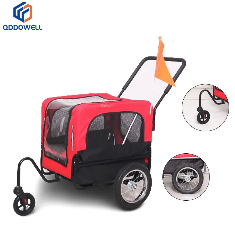 Bike trailer easy folding cart frame for small pets (Accessories Shown)
