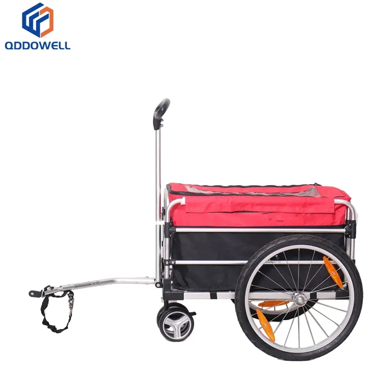 Bike Cargo Trailer Heavy Duty Bicycle Wagon Cart With Handle (Side View)