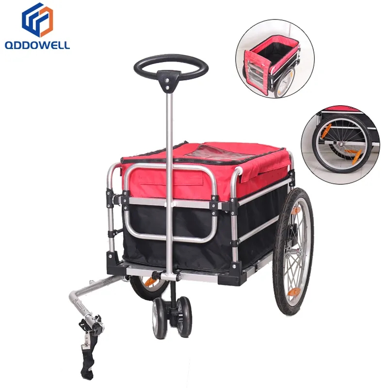 Bike Cargo Trailer Heavy Duty Bicycle Wagon Cart With Handle (Accessories Shown)