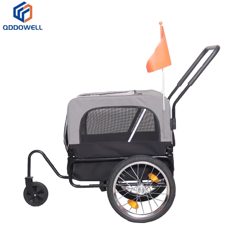 Dog Bike Trailer Pet Cart Wagon Cargo Carrier Attachment For Travel (Middle View)