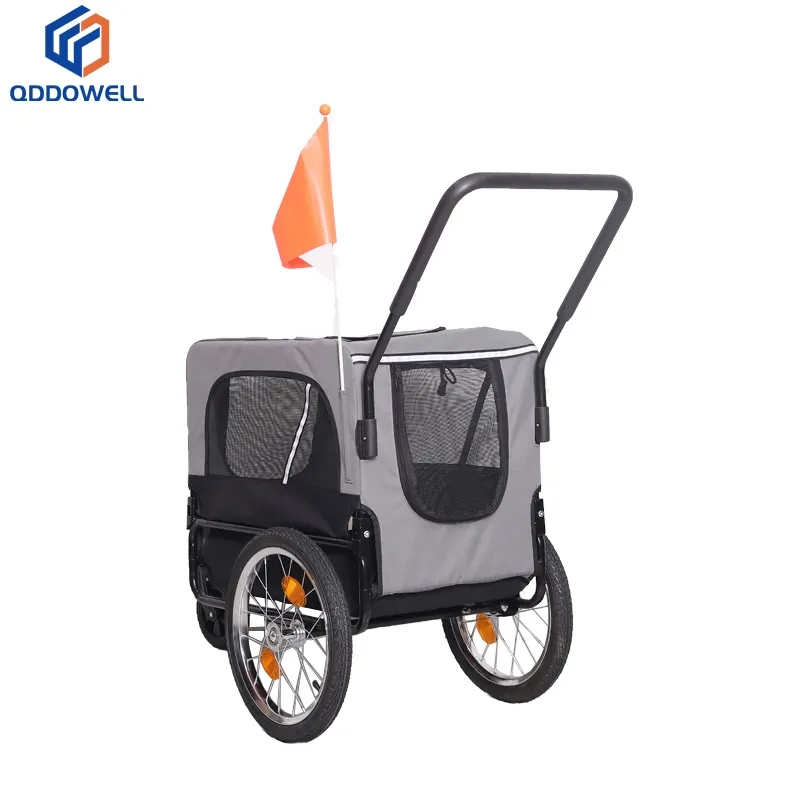Dog Bike Trailer Pet Cart Wagon Cargo Carrier Attachment For Travel (Right View)