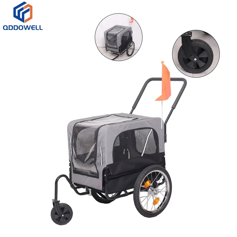 Dog Bike Trailer Pet Cart Wagon Cargo Carrier Attachment For Travel (Accessories Shown)