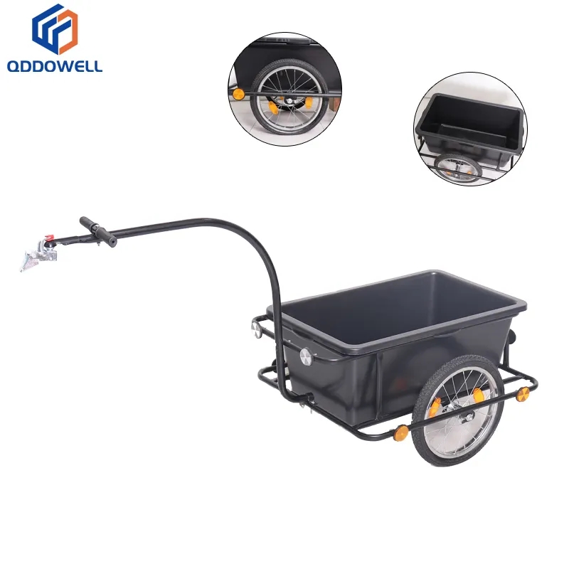 Folding Adjustable Removable Cargo Plastic Bicycle Utility Cart (Accessories Shown)