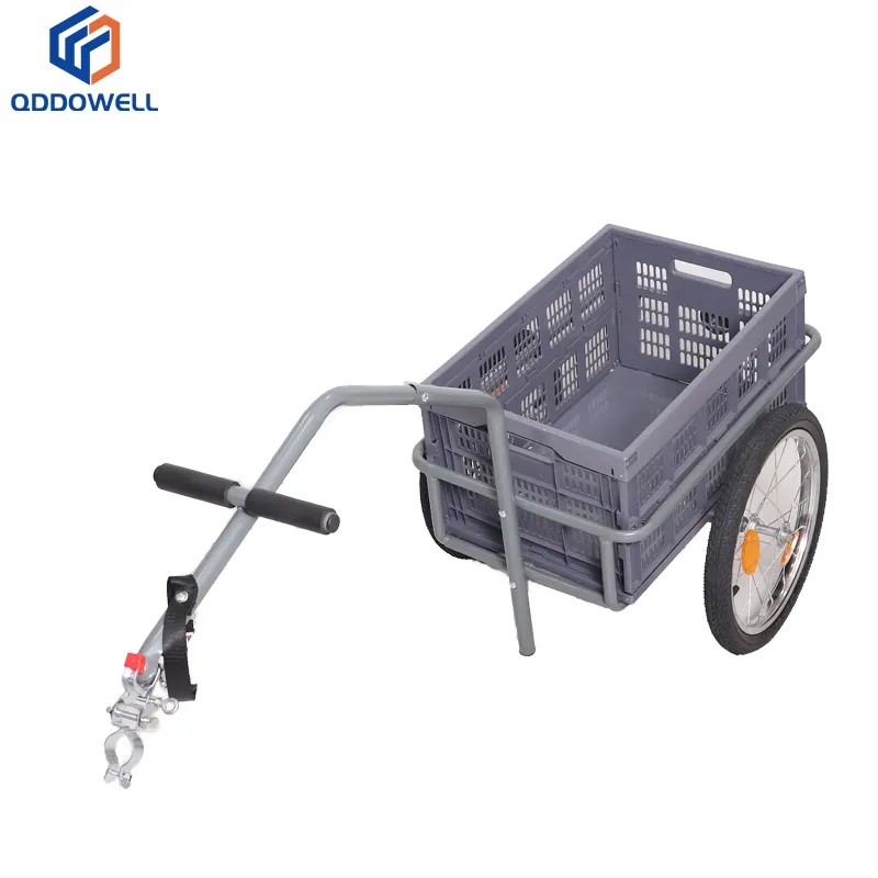 Heavy Duty Folding Plastic Bicycle Storage Cart Bike Cargo Trailer (Middle View)