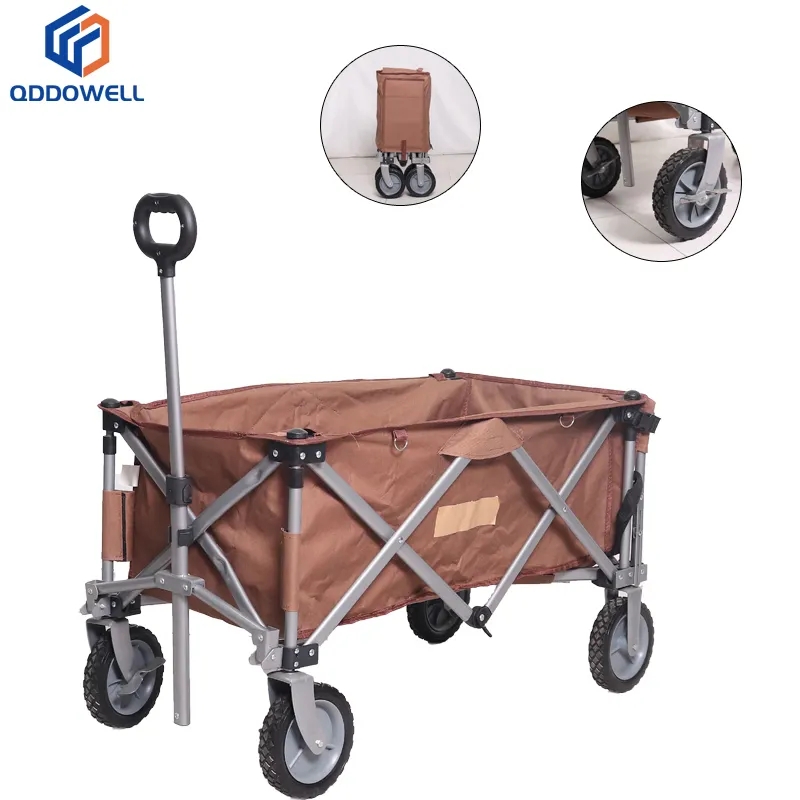 Adjustable Handle Collapsible Folding Wagon Cart with Tailgate (Accessories Shown)