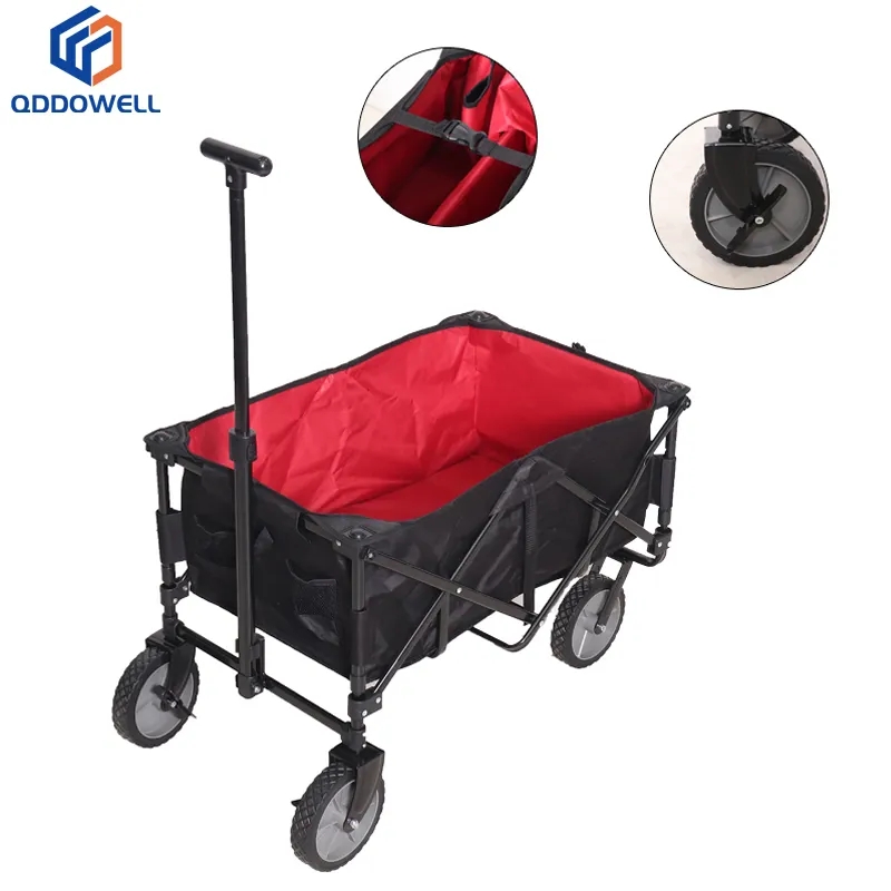 All Terrain Big Wheels Camping Shopping Pull Cart Outdoor Folding Wagon (Accessories Shown)