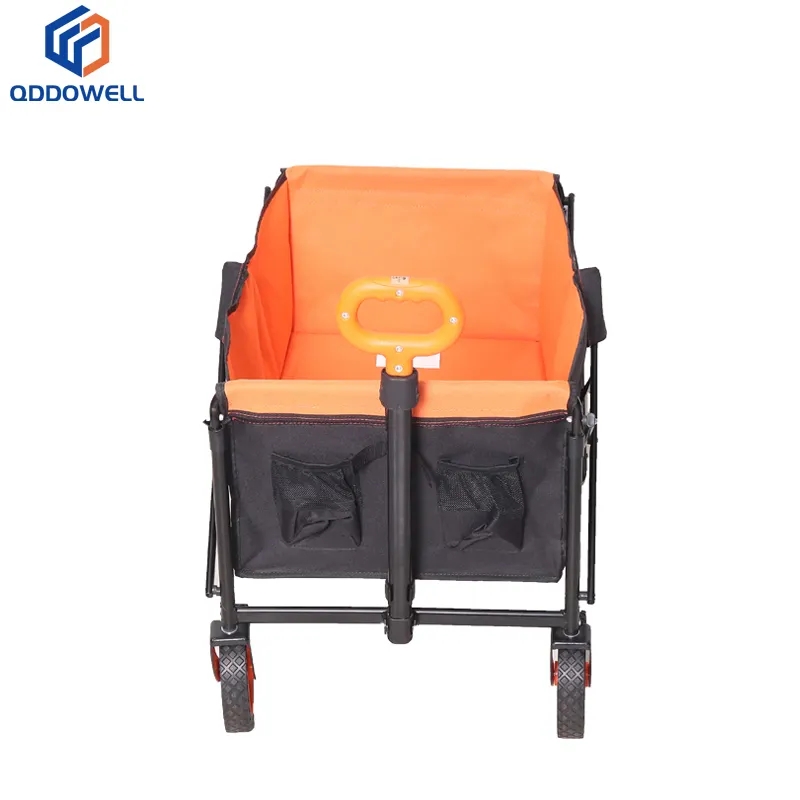 Collapsible Beach Wagon Camping Cart Good Quality Folding Wagon (Folded for Compact Storage)