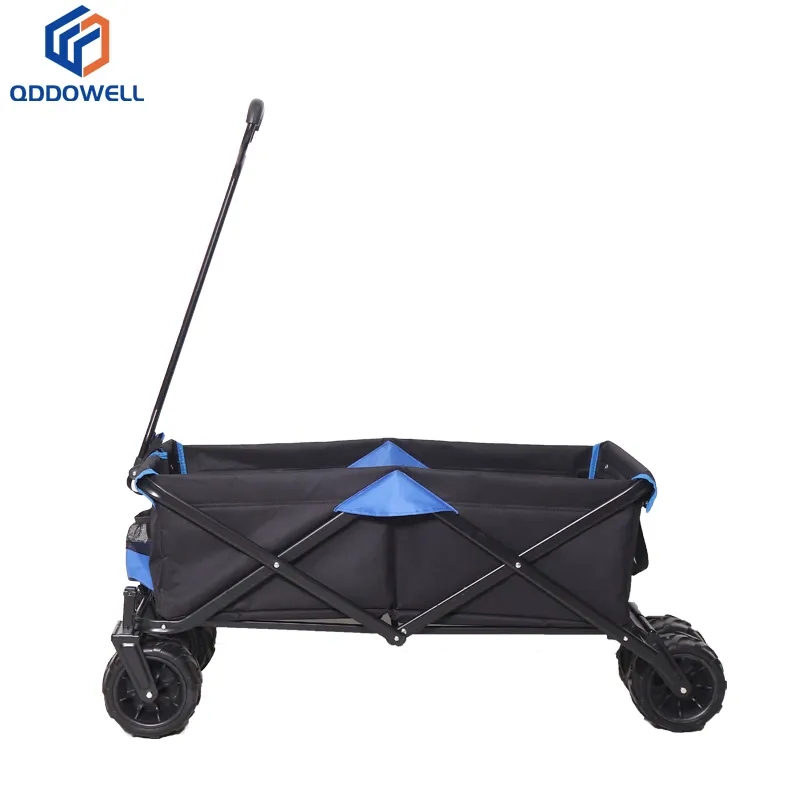 Open View Of Collapsible Wagon Beach Carts Large Capacity Folding Wagon