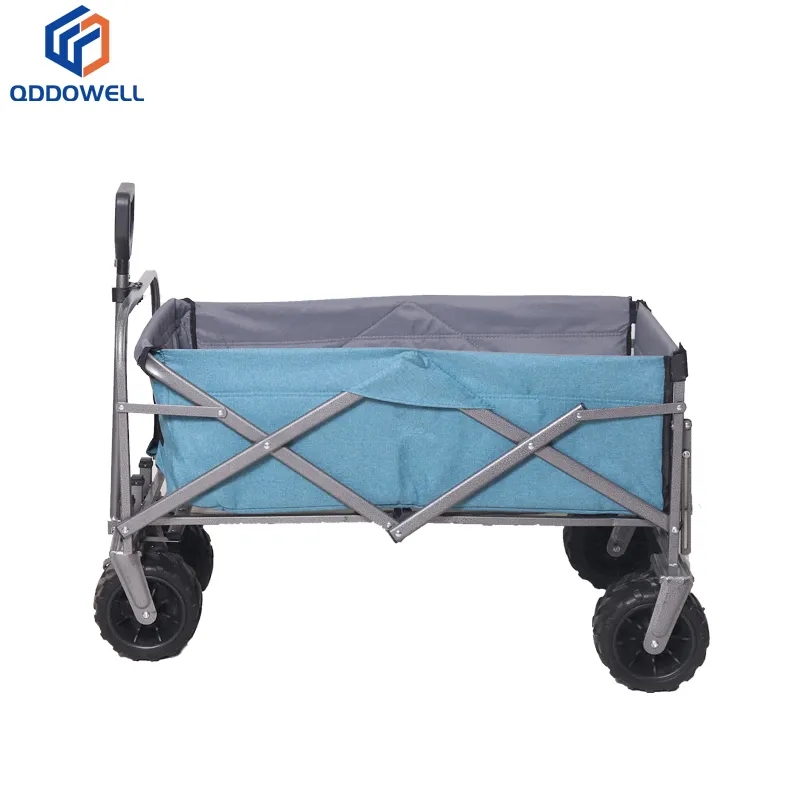 Open View Of Foldable wagon cart collapsible utility wagon with All-Terrain big wheels