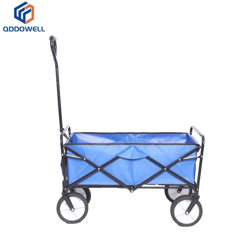 Open View Of Foldable Wagon Cart Heavy Duty Collapsible Utility Pull Outdoor Wagon