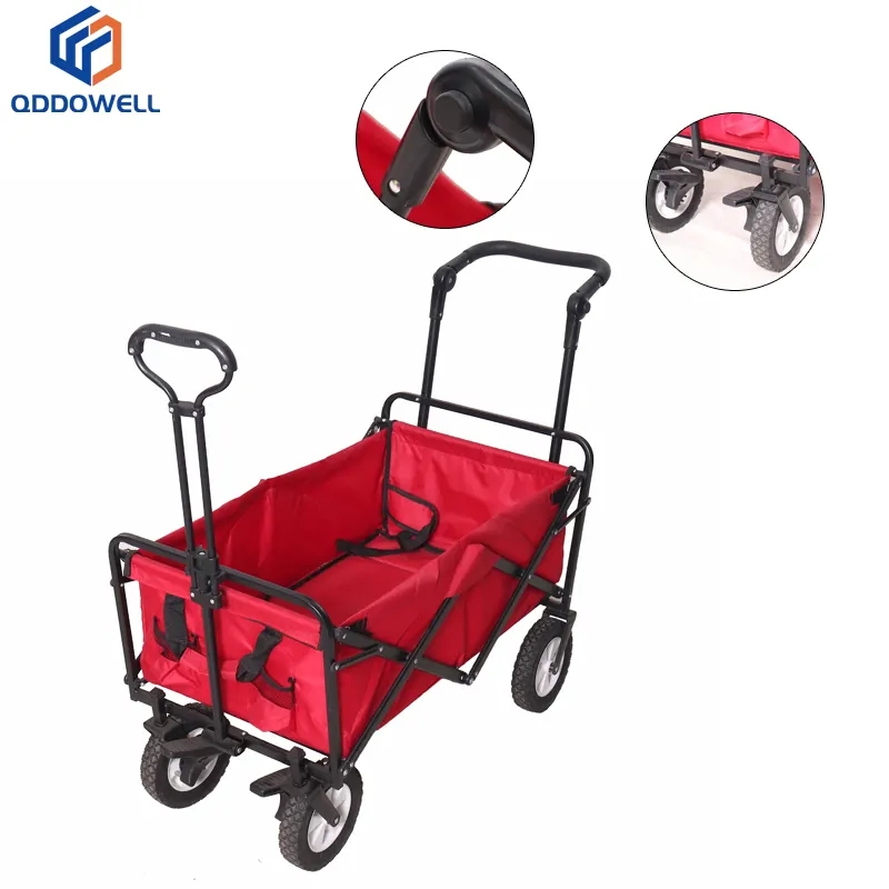 Foldable Wagon Cart Push Pull All Terrain 360° Rotating Wheels With Push Handle With Accessories View