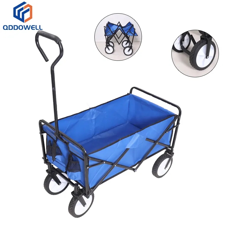 Foldable Wagon Cart Heavy Duty Collapsible Utility Pull Outdoor Wagon With Accessories View
