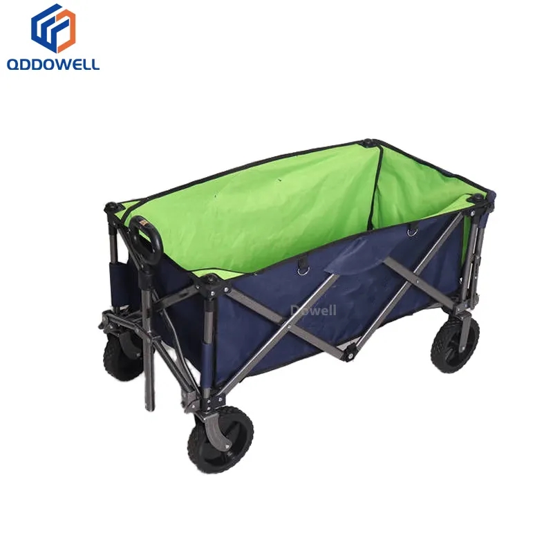 Folding Beach Wagon with Tailgate large capacity foldable camping beach cart (Opened for Use)