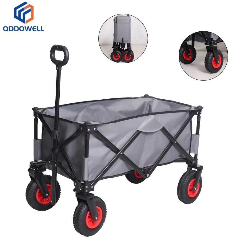 Folding Wagon Push Pull Beach Camping Garden Cart With All-Terrain Wheels With Accessories View