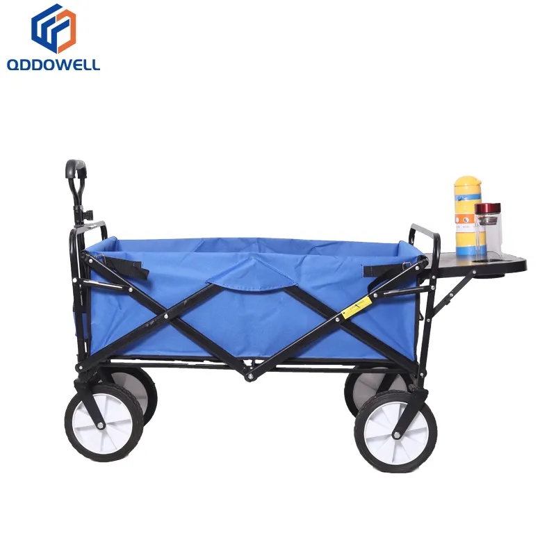 Folding wagons foldable travel cart portable hand pull utility trailer wheel cart (Opened for Use)