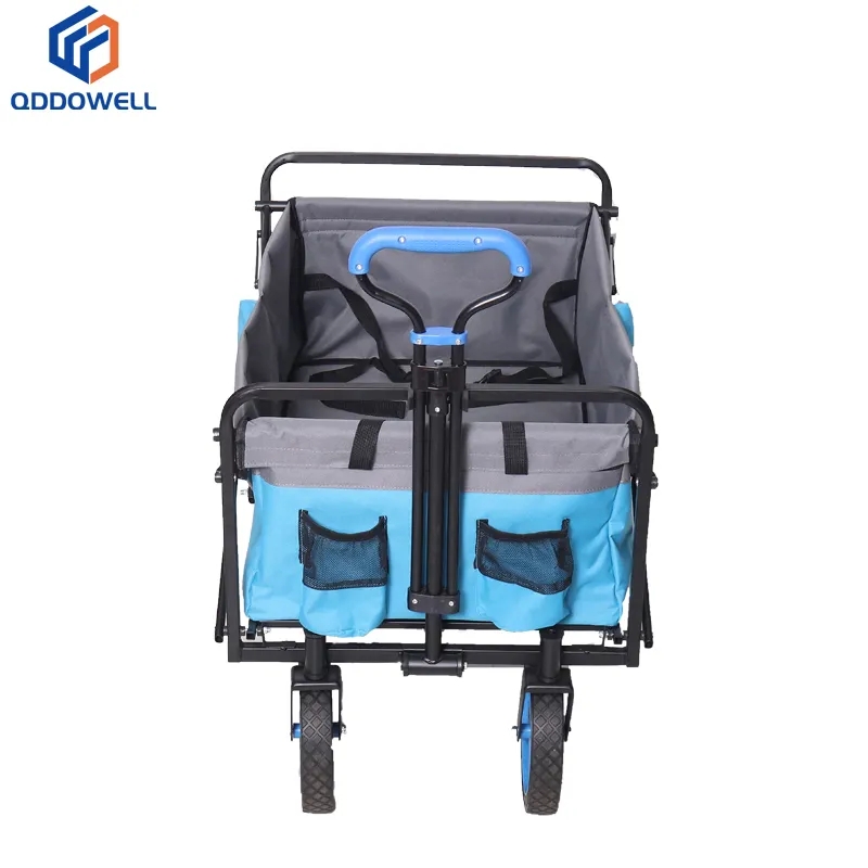 General Purpose Collapsible Capacity Outdoor Shopping Garden Beach Folding Wagon (Folded for Storage)