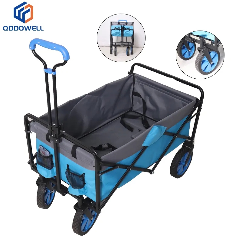 General Purpose Collapsible Capacity Outdoor Shopping Garden Beach Folding Wagon (Accessories Shown)