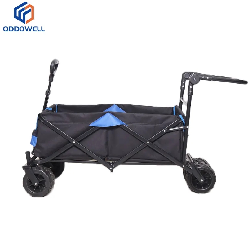 Open View Of Heavy Duty Collapsible Outdoor Utility Wagon Garden Shopping Camping Carts