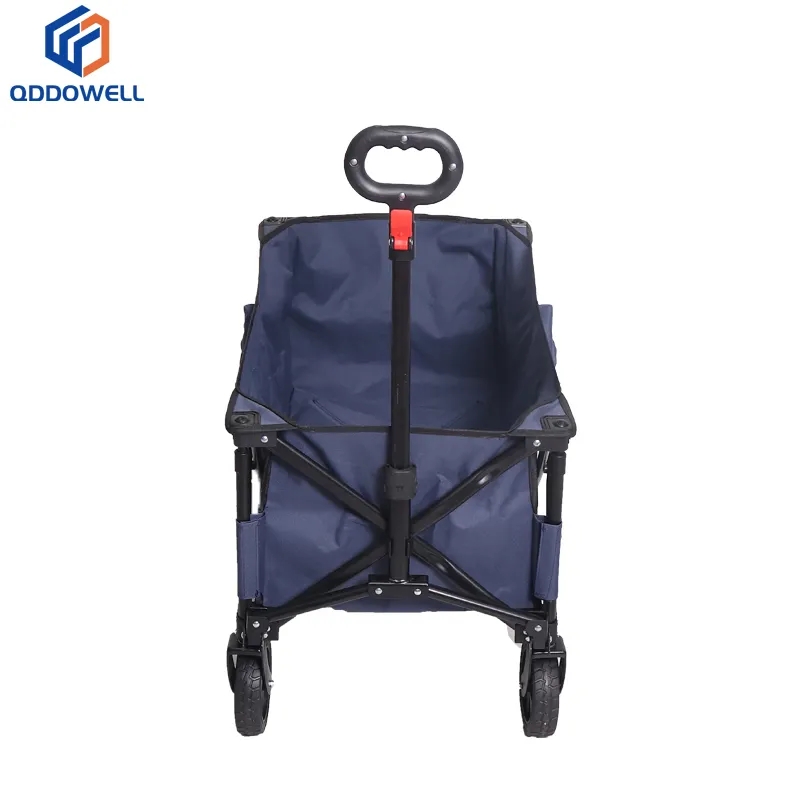 Folded View Of Large Capacity Folding Pull Cart Foldable Wagon With 600D Oxford