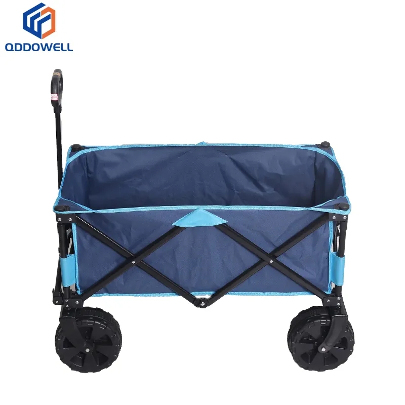 Open View Of Large Collapsible Beach Cart Folding Wagon With All-Terrain Wheels
