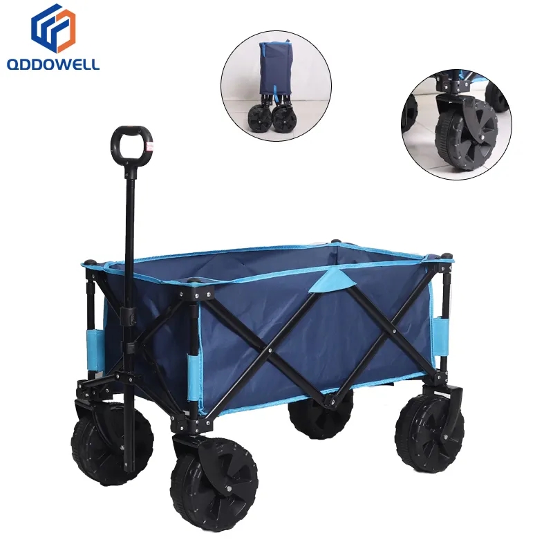 Large Collapsible Beach Cart Folding Wagon With All-Terrain Wheels With Accessories View