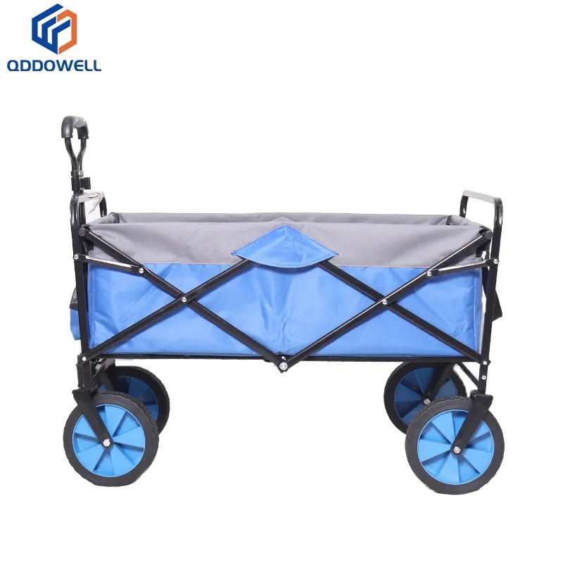 Open View Of Metal Collapsible Wagon Cart Shopping Camping Beach Adjustable Wagon