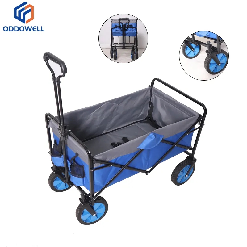 Metal Collapsible Wagon Cart Shopping Camping Beach Adjustable Wagon With Accessories View