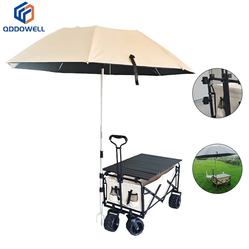 Outdoor Portable Collapsible Garden Camping Folding Wagon With Outdoor Umbrella (Accessories Shown