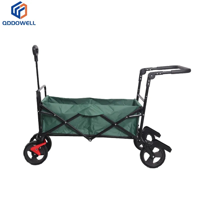 Open View Of Push Pull Handle Foldable Wagon Garden Outdoor Camping Cart