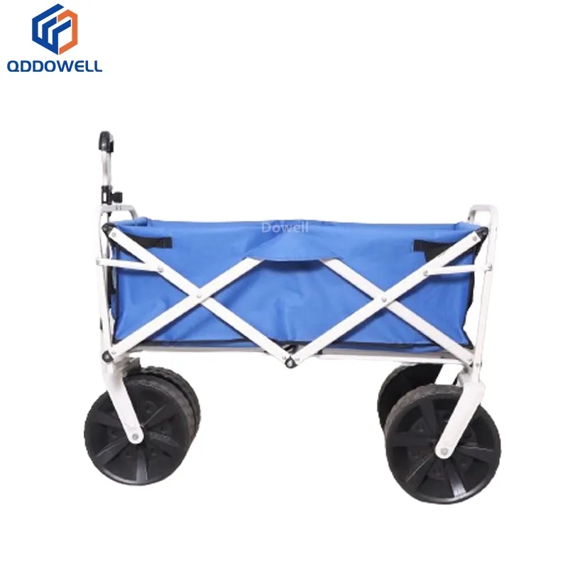 Telescopic handle wagon utility beach camping cart outdoor folding wagon (Opened for Use)