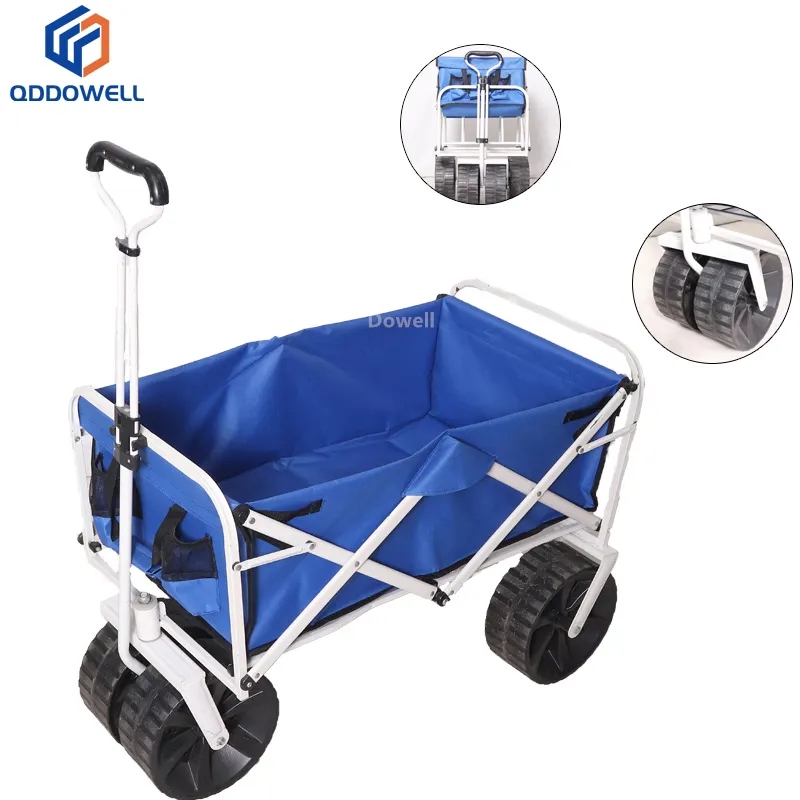 Telescopic handle wagon utility beach camping cart outdoor folding wagon (Accessories Shown)