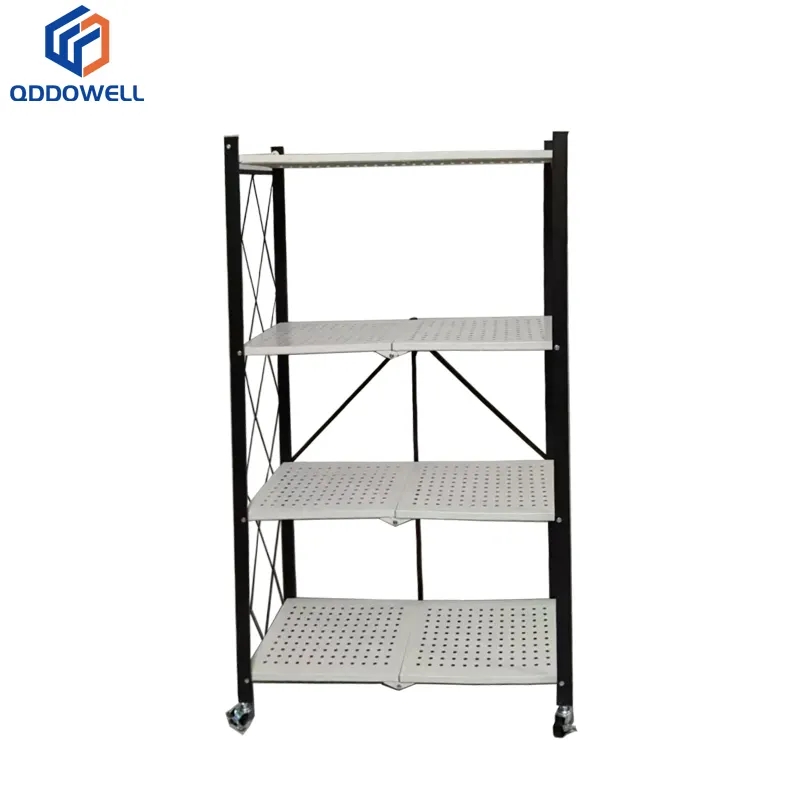 Foldable-Multi-functional-4Layer-Steel-Storage-Rack-Folded-State