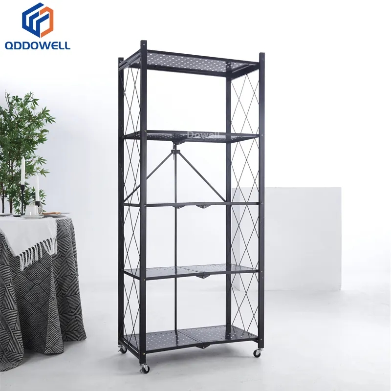 Foldable-Kitchen-Storage-Shelf-Rack-Folded-State-Show