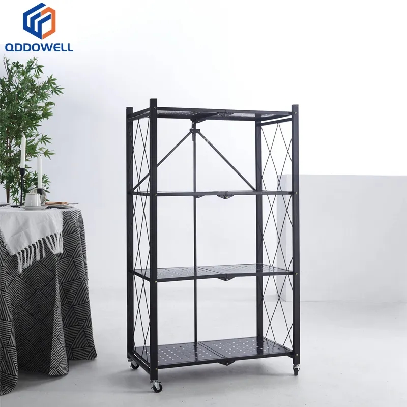 Foldable-Kitchen-Storage-Shelf-Rack-Open-Using-Storage-Show