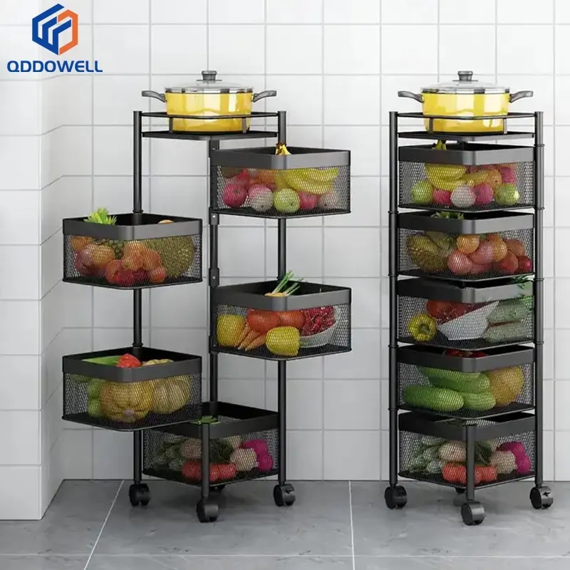 Multi-layer-Round-Home-Racks-Rotating-Fruit-Vegetable-Baskets-Rotating-Structure-Show