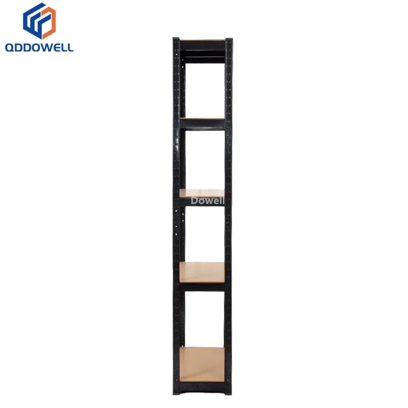 Narrow View Of Adjustable Powder Coated Boltless Shelving Storage Rack