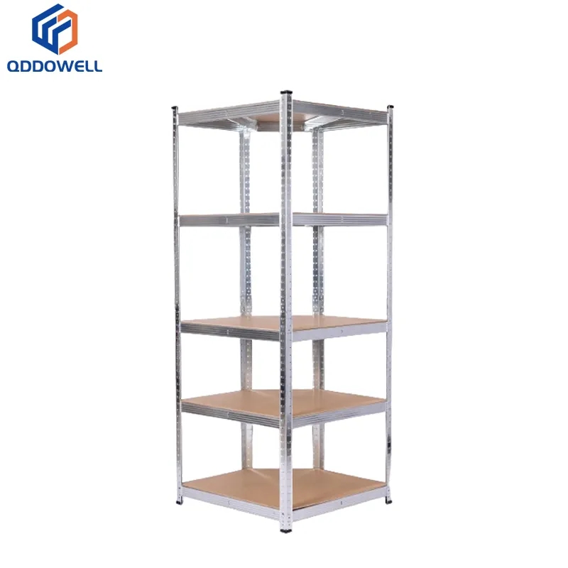 Front View Of Heavy Duty Corner Boltless 5 Tier Storage Rack