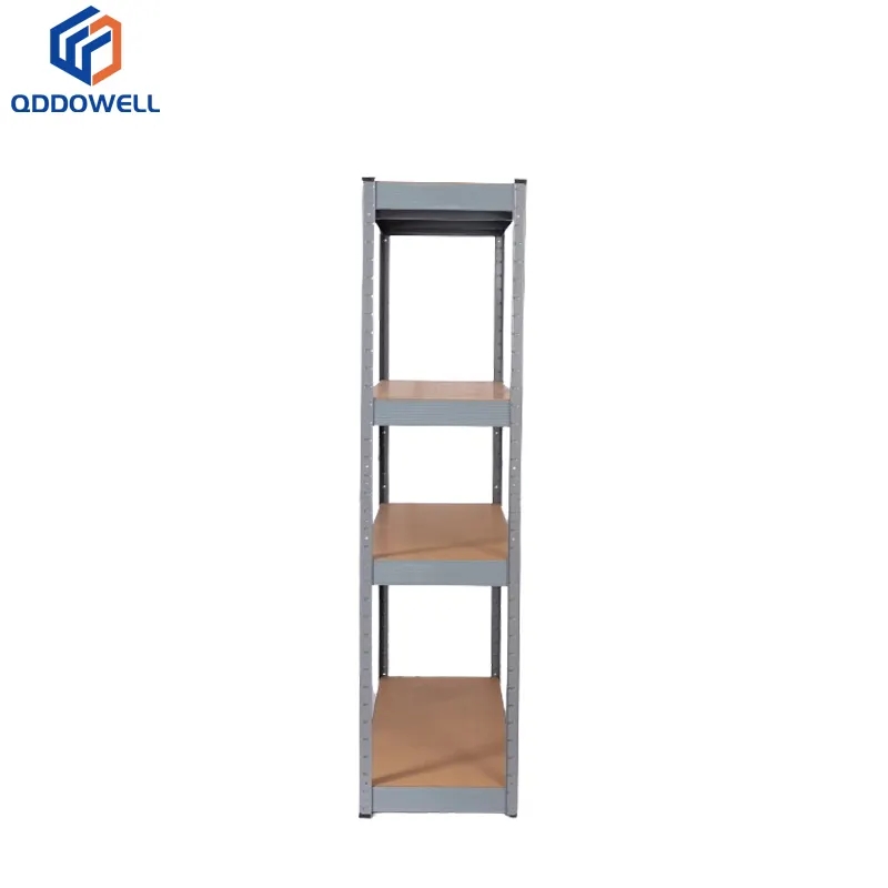 Side View Of Slot Boltless Shelf Units Metal Heavy Duty Storage Rack
