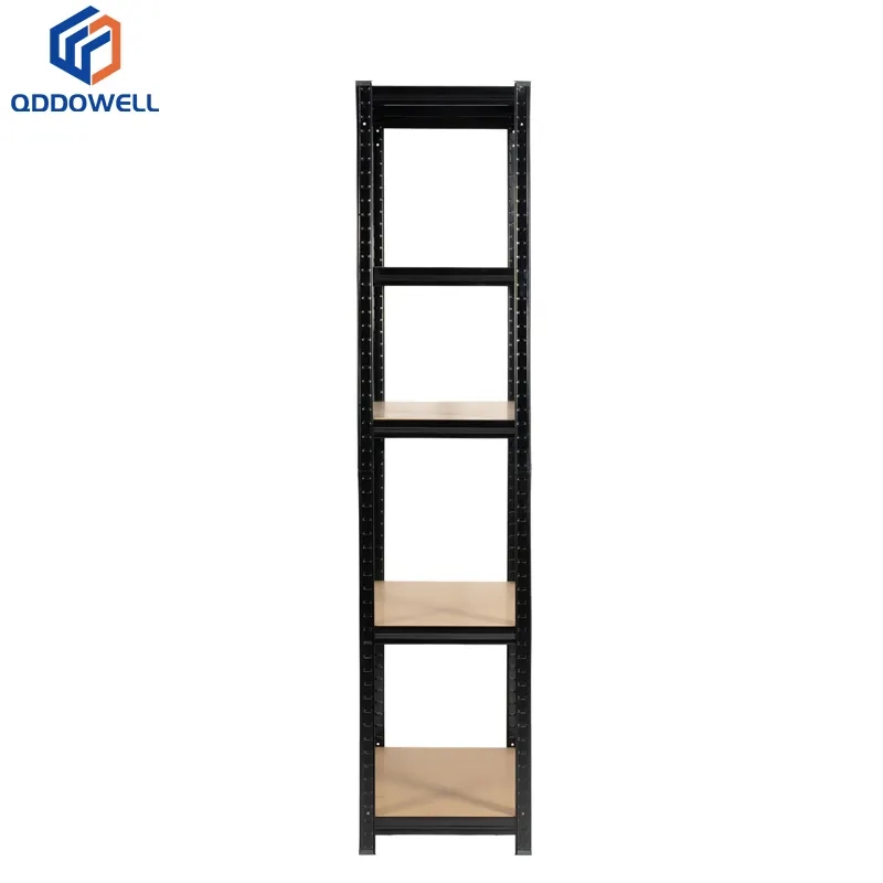 Narrow View Of Storage Shelves Adjustable Height Heavy Duty 5-Tier Metal Multi-Use Storage Rack
