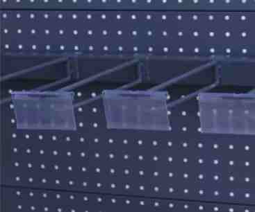 Versatile gondola shelving hook system with interchangeable three-size hooks for convenient retail product display.